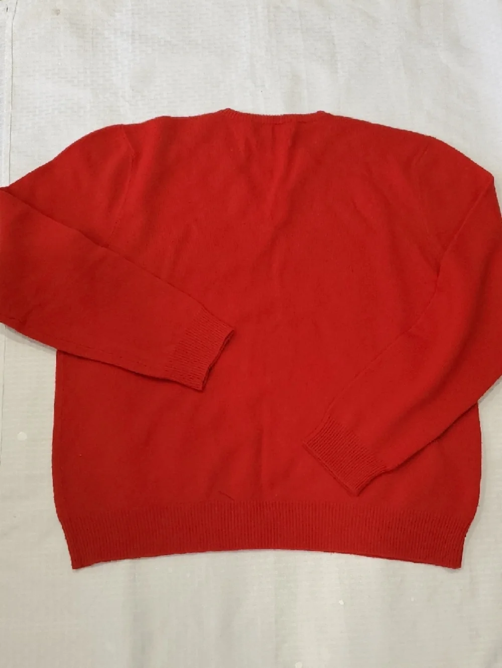 Polo by Ralph Lauren Red V-Neck Men's Lamb Wool  Sweater - Picture 9 of 11